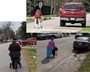 People walking in street